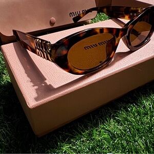 New Miu Miu Brown Tortoise Sunglasses